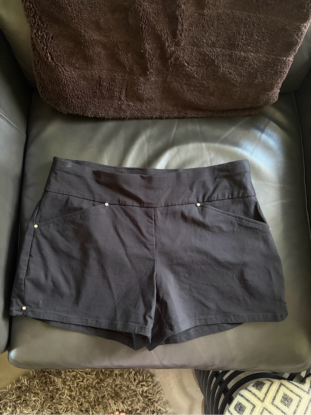INC International Concepts Black Stretch Shorts